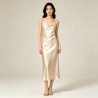 Champagne Satin Slip Dress