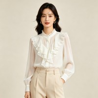 French Ruffle Chiffon Shirt