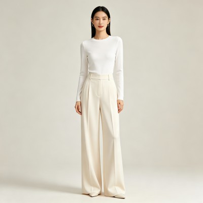 High-Waist Flowy Wide-Leg Pants