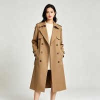 Classic Khaki Double-Breasted Trench Coat