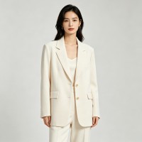 Structured Wide-Shoulder Blazer