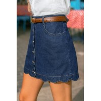 Round & Round Blue Mini Skirt