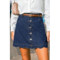 Round & Round Blue Mini Skirt