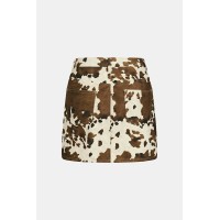 Soft Spoken Cow Print Mini Skirt