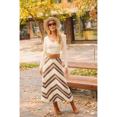Weekend Away Chevron Maxi Skirt