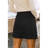Buttoned Up Black Mini Skirt Buttoned Up Black Mini Skirt