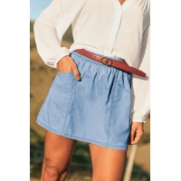 Meet Cute Light Wash Denim Mini Skirt