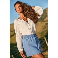 Meet Cute Light Wash Denim Mini Skirt