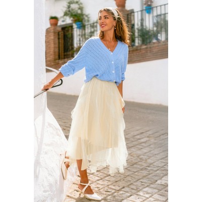 Street Chic Cream Maxi Skirt