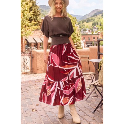 Meadow Walk Tropical Maxi Skirt