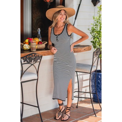 Harbor Horizon Striped Midi Dress