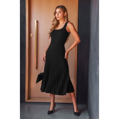 Italian Holiday Black Midi Dress