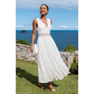 Little Details White Maxi Dress