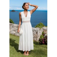Little Details White Maxi Dress