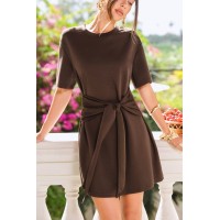 Lounge Around Brown Mini Dress