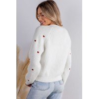 Heart Print Long Sleeve V-Neck Cardigan Heart Print Long Sleeve V-Neck Cardigan