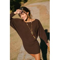 Off the Cuff Brown Mini Dress