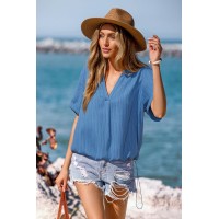 Island Hours Blue Top